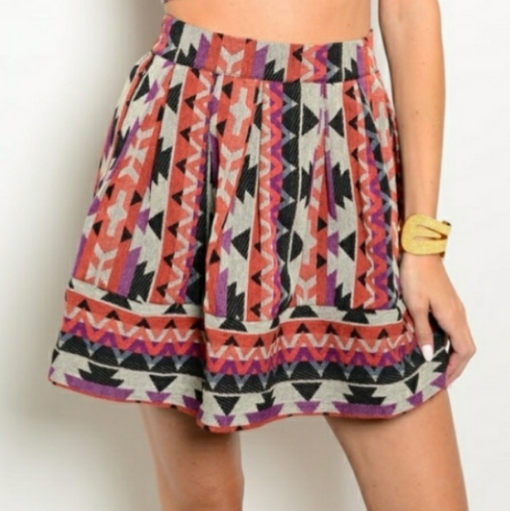 Mustard Seed | S tapestry Aztec high waist skirt boho western